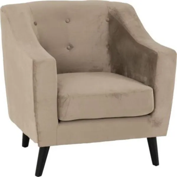 Ascot Cream 1 Seater Velvet Fabric Sofa