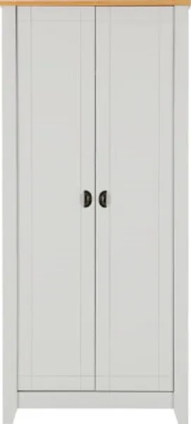 2 Door Wardrobe Grey And Oak Lacquer