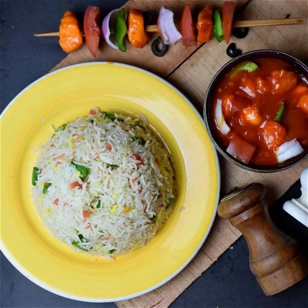 Chicken Shashilk With Egg Fried Rice (Half)