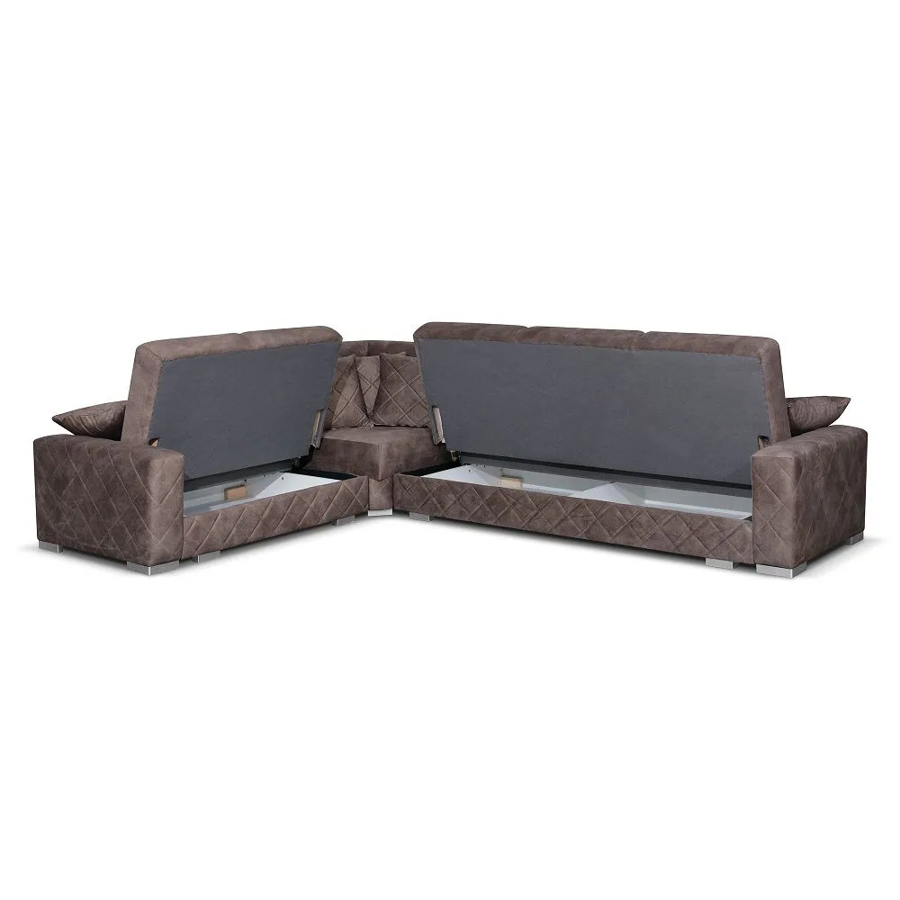 Norman Brown Corner Sofa Bed