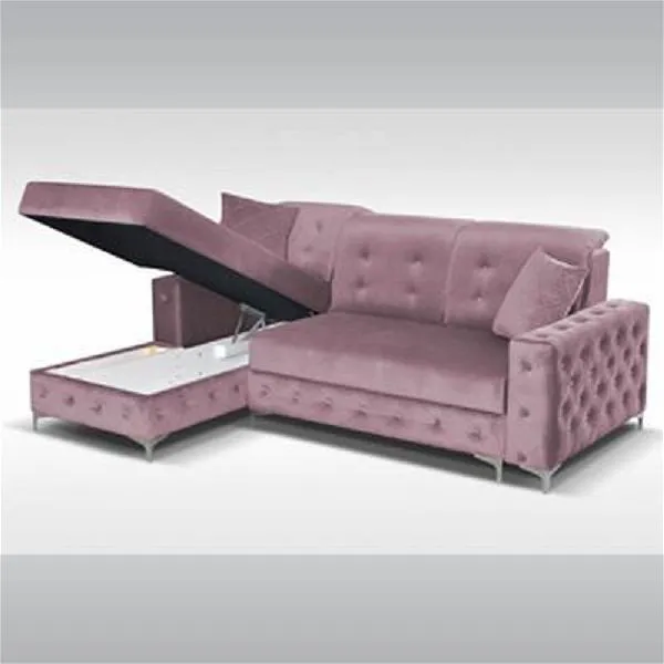 Bleaker Pink Corner Sofa Bed