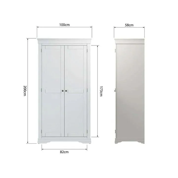 Braziar White 2 Door Wardrobe