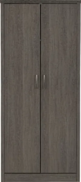 2 Door Wardrobe Black Wood Grain