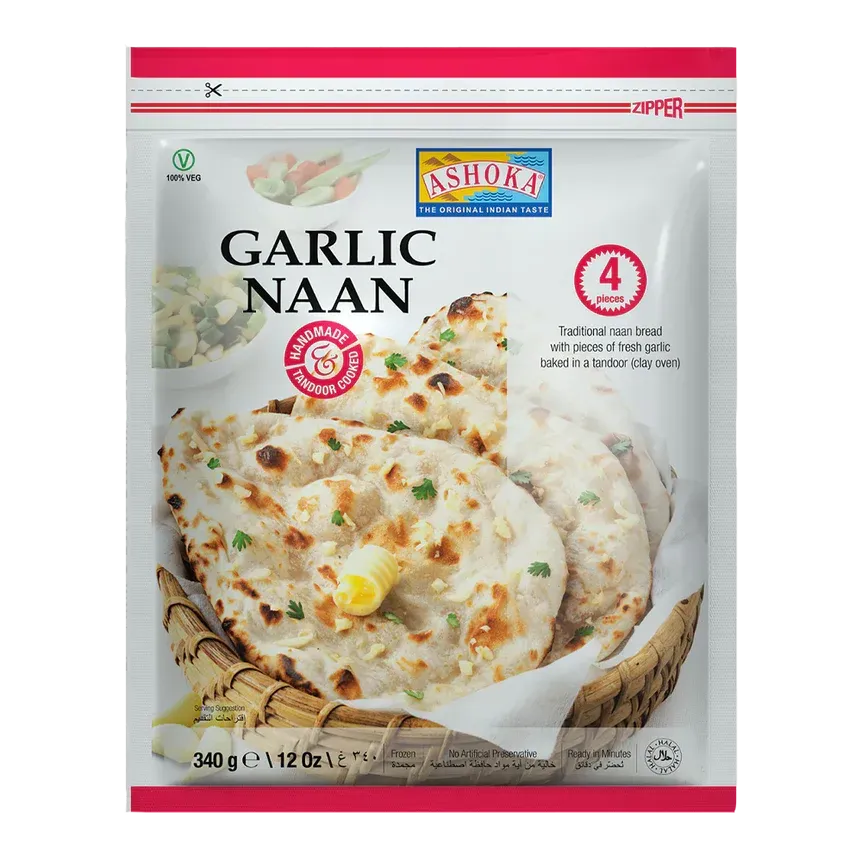 Ashoka Frz Tandoori Naan Garlic (4 Pc)