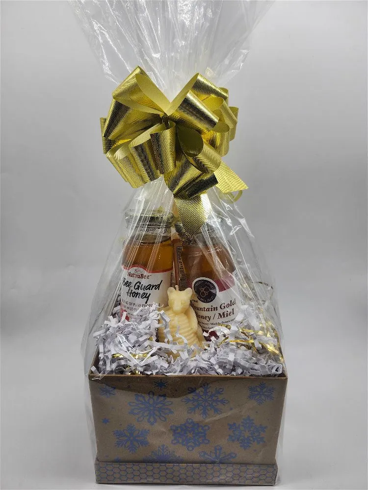 Bee Guard Honey (300g )& Mountain Gold Honey(300g) with Honey Candy and a decorative Beeswax candle in Gift box