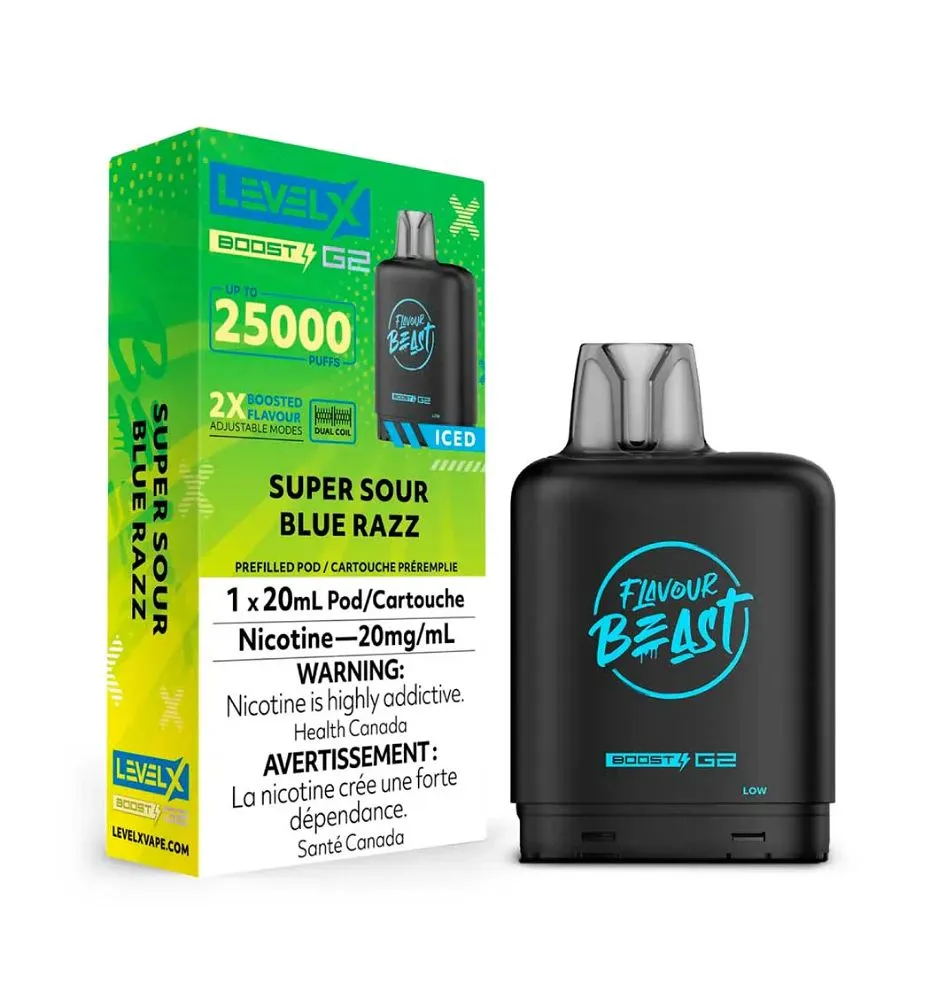 Level X Pod 25k Super Sour Blue Razz