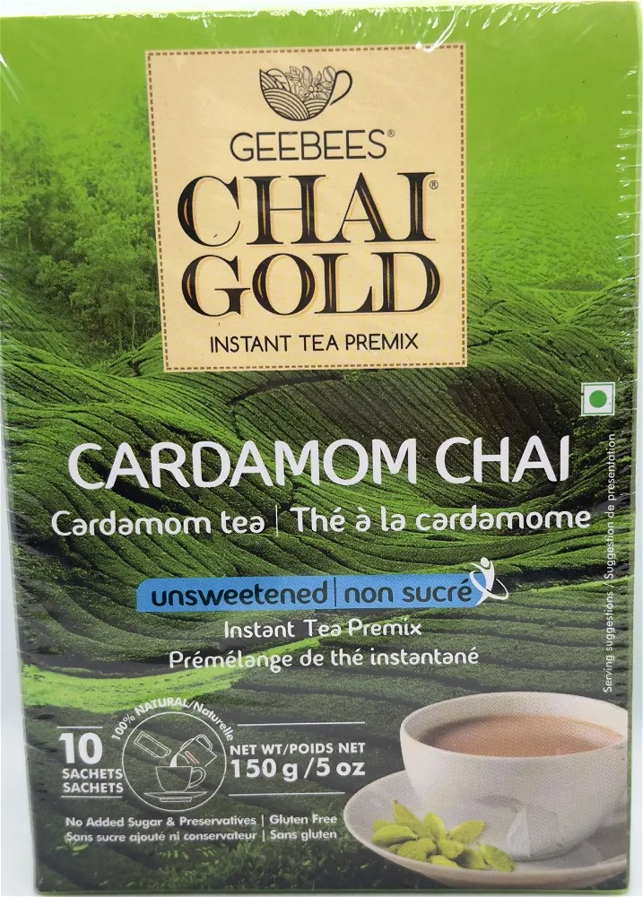 GEEBEE CARDAMOM CHAI UNSWTD 140GM