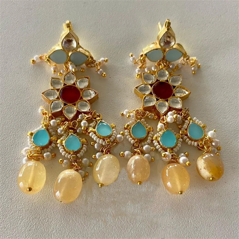 Maha Pacchi Kundan Earrings