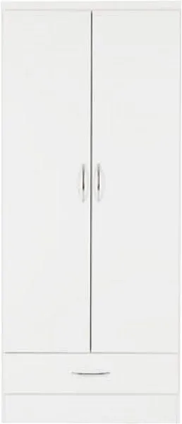 Barry 2 Door 1 Drawer Wardrobe White Gloss