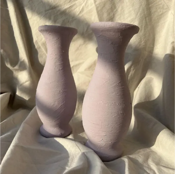 White Textured Vase Set