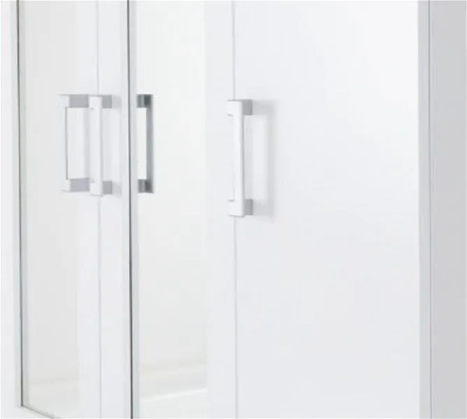 Eton 3 Door White MDF 3D Effect Hinged Wardrobe