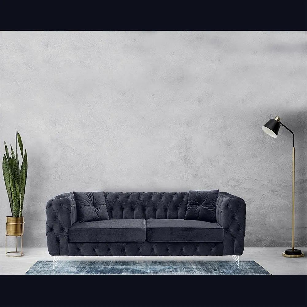 Loxton Black 3 Plus 2 Sofa Set