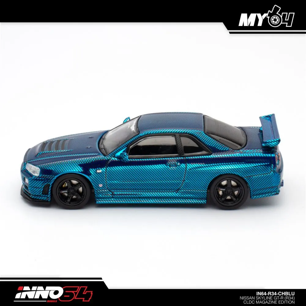 INNO64 | NISSAN SKYLINE GT-R R34 | CLDC CAR LOVERS DIECAST SPECIAL EDITION | CARBON BLUE