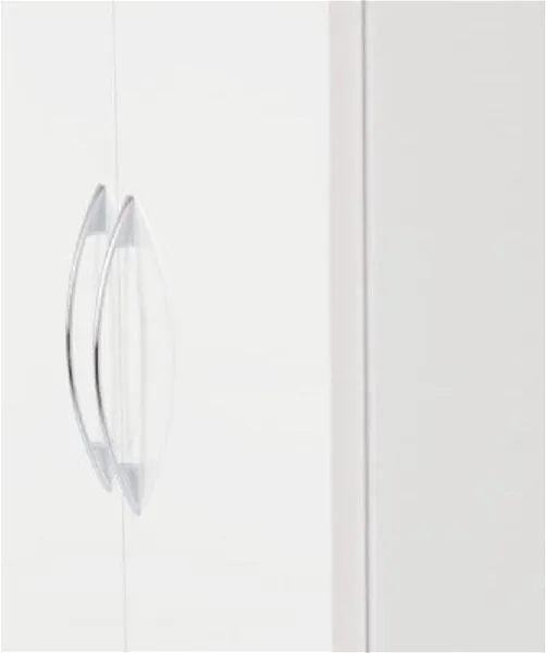 Barry 2 Door 1 Drawer Wardrobe White Gloss