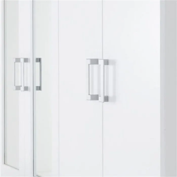 Eton 4 Door White MDF 3D Effect Hinged Wardrobe