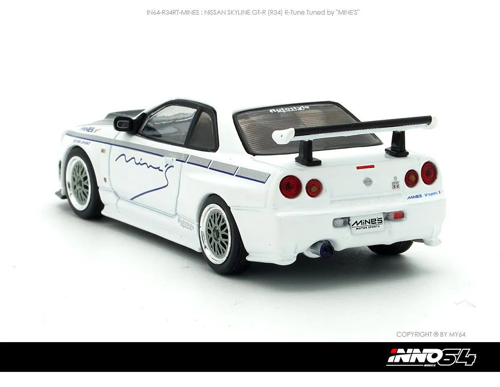 INNO64 | NISSAN SKYLINE GT-R R34 | MINE'S WITH CARBON HOOD