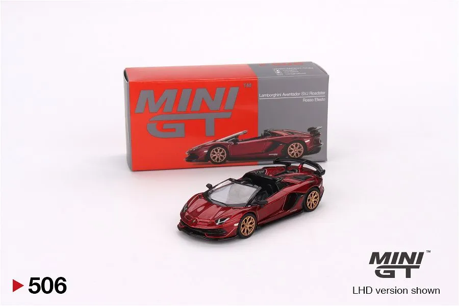 MINI GT | LAMBORGHINI AVENTADOR SVJ ROADSTER | ROSSO EFESTO