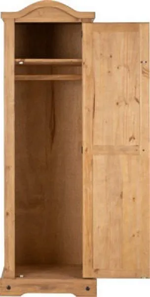 1 Door Wardrobe Distressed Waxed Pine