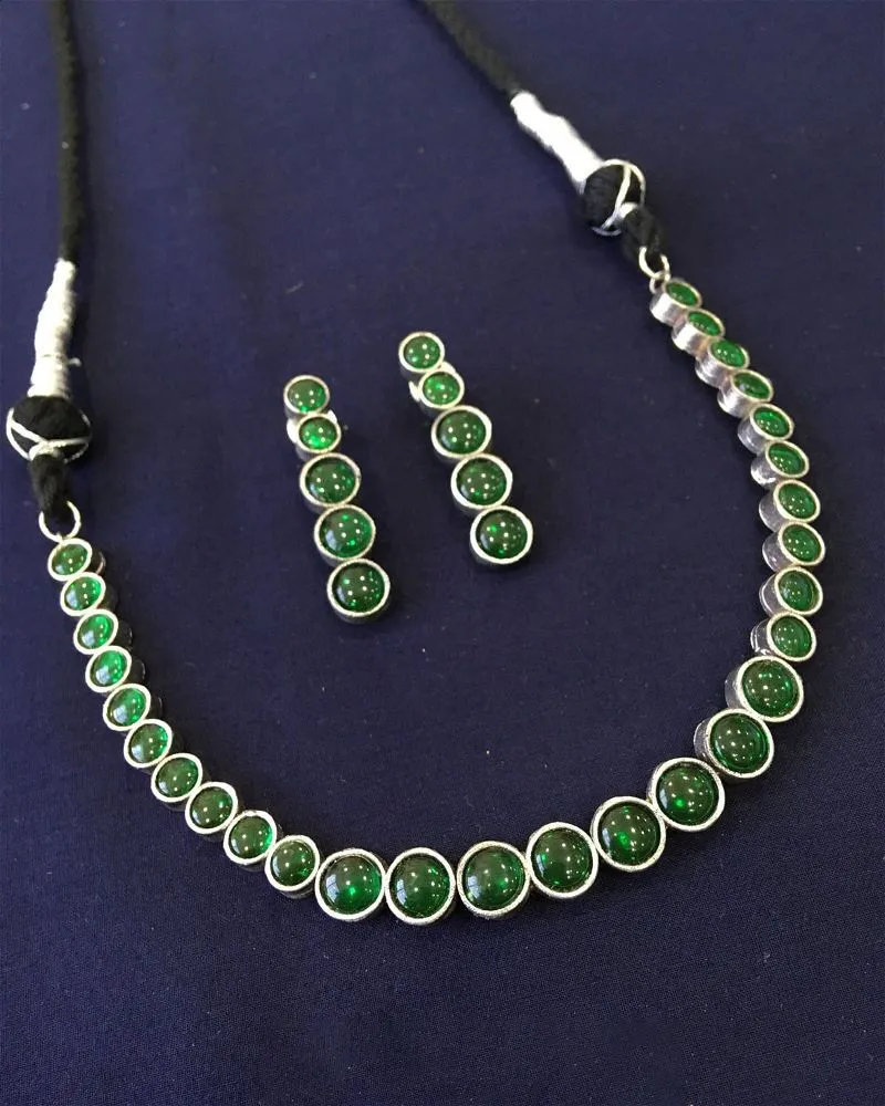 Boho Necklace Set Basic Green