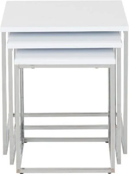 Nest Of Tables White Gloss Chrome