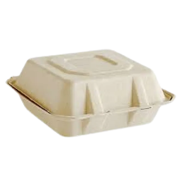 Bagasse Clamshell - 8x8 - 1 comp