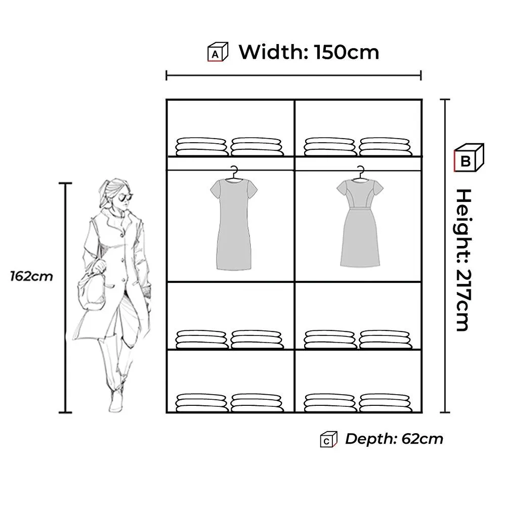 Wave II Sliding Wardrobe 250cm White