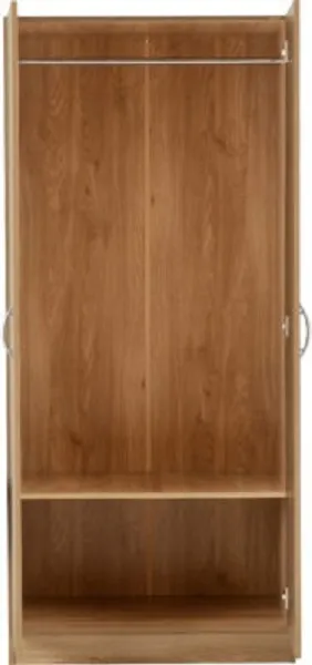 2 Door Wardrobe Oak Effect Veneer