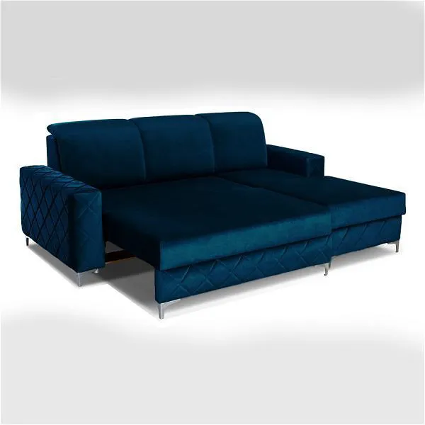 Loisy Blue Corner Sofa Bed