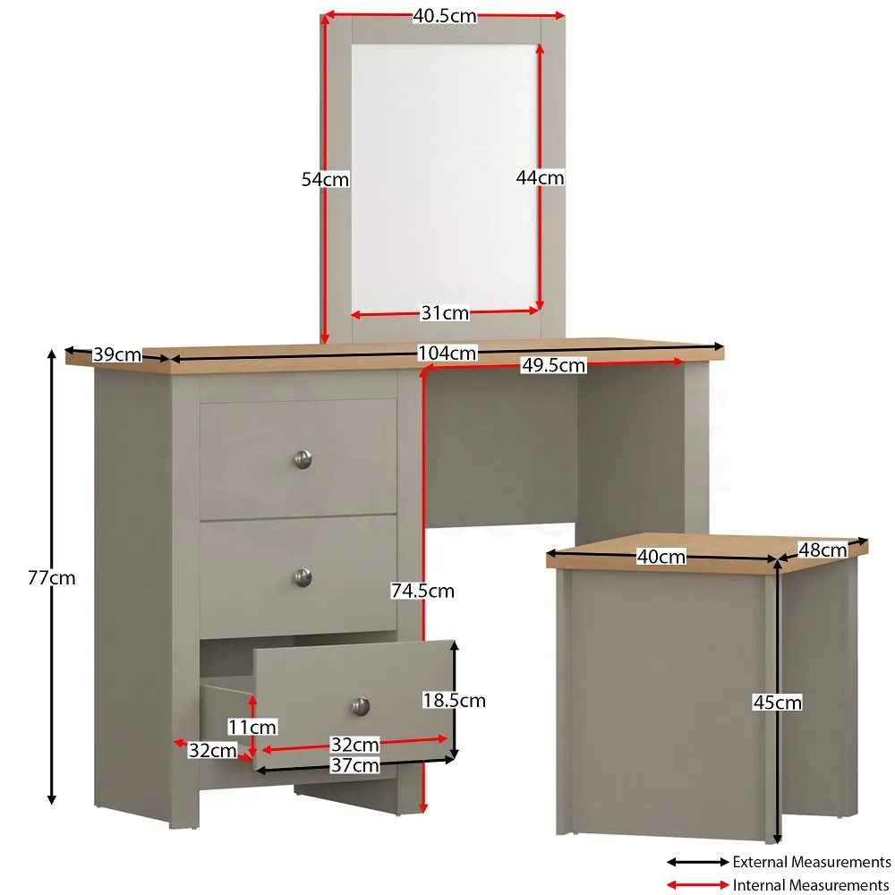 Dressing Table Set, Grey