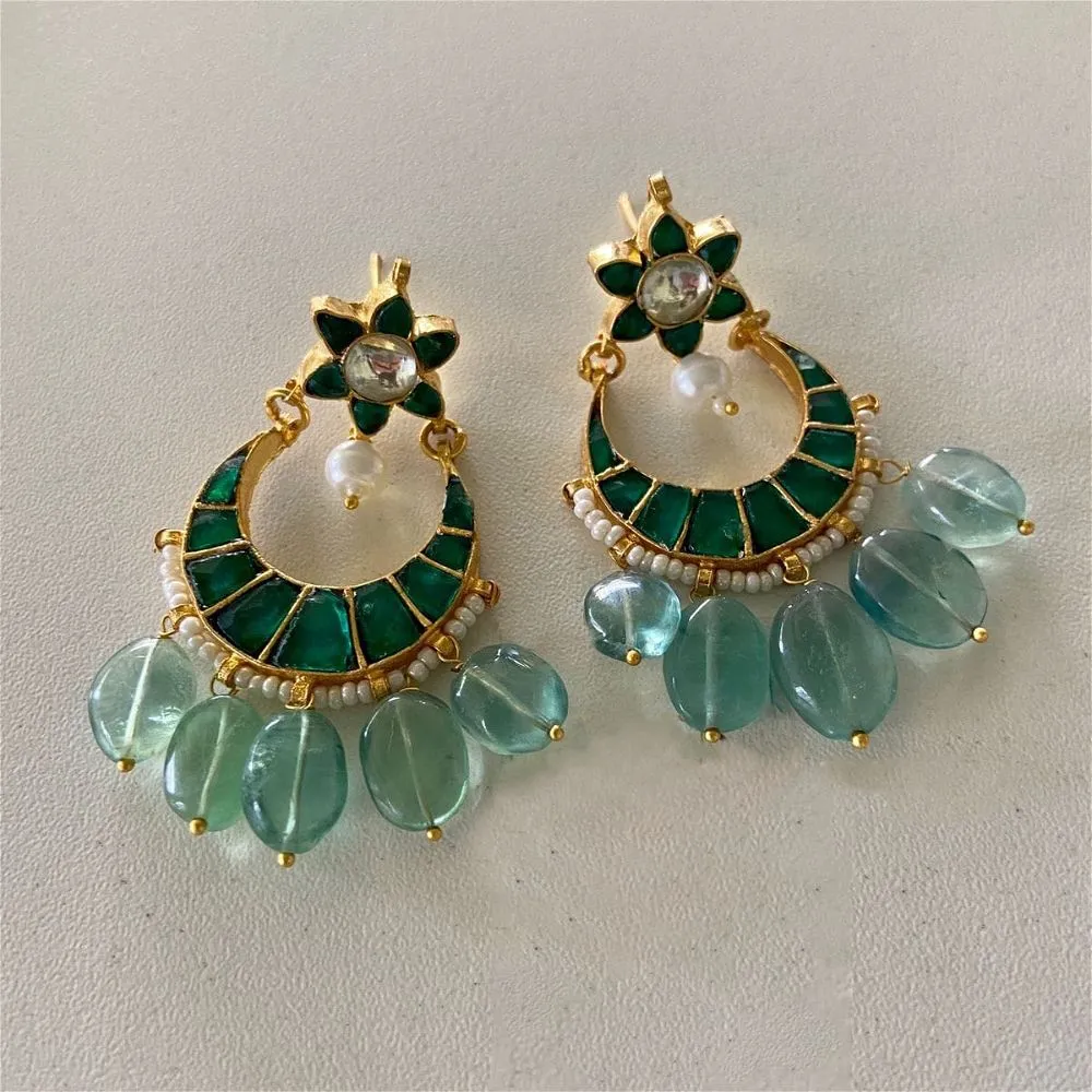 Mini Chand Bali Earrings- Emerald Green | Jewelry Line