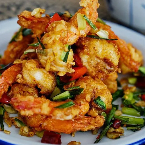 Szechuan Fried Large Prawn With Shell