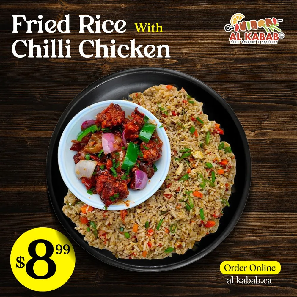 Fried rice with chilli chicken