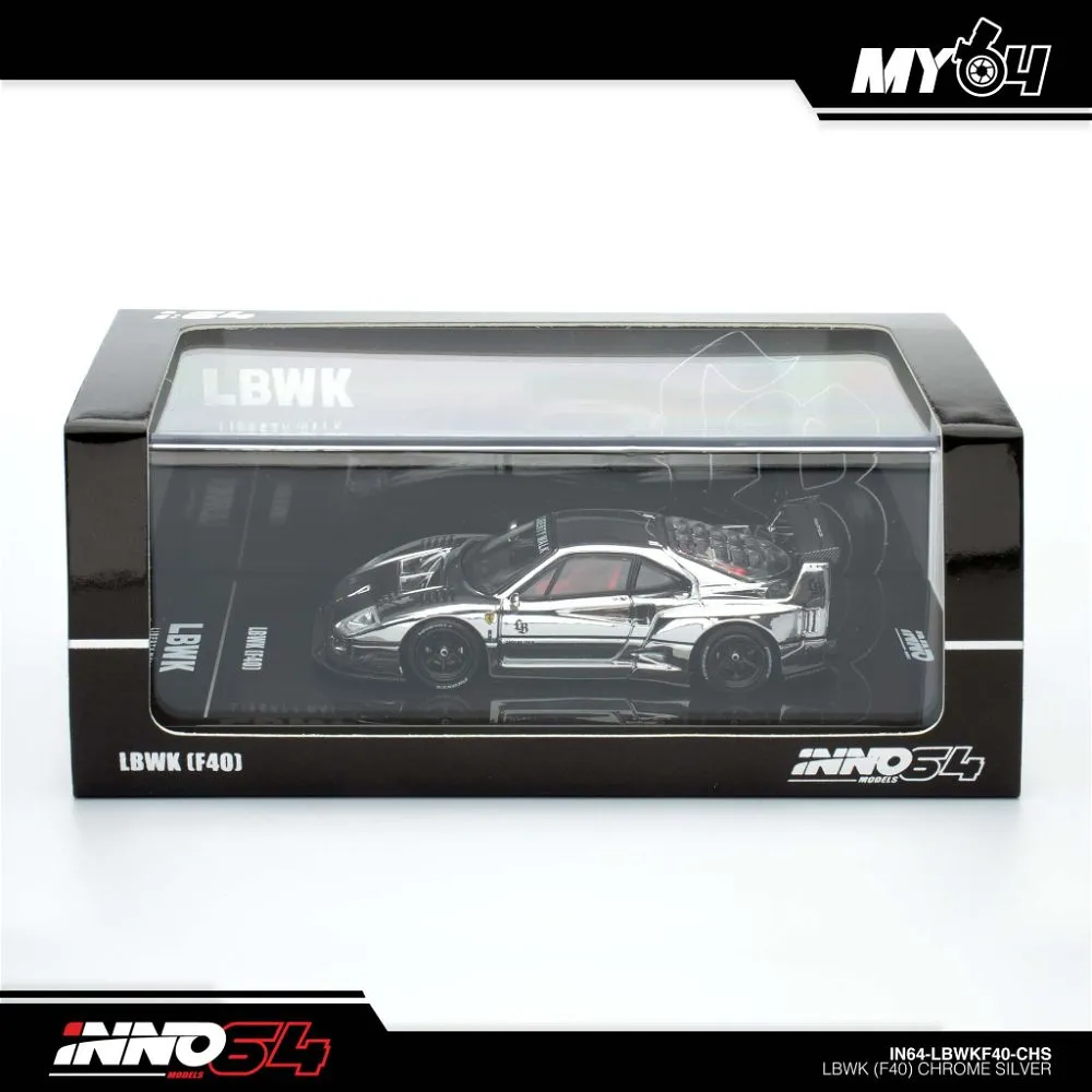 INNO64 | FERRARI F40 LBWK | CHROME SILVER | CHINA DIECAST EXPO 2024