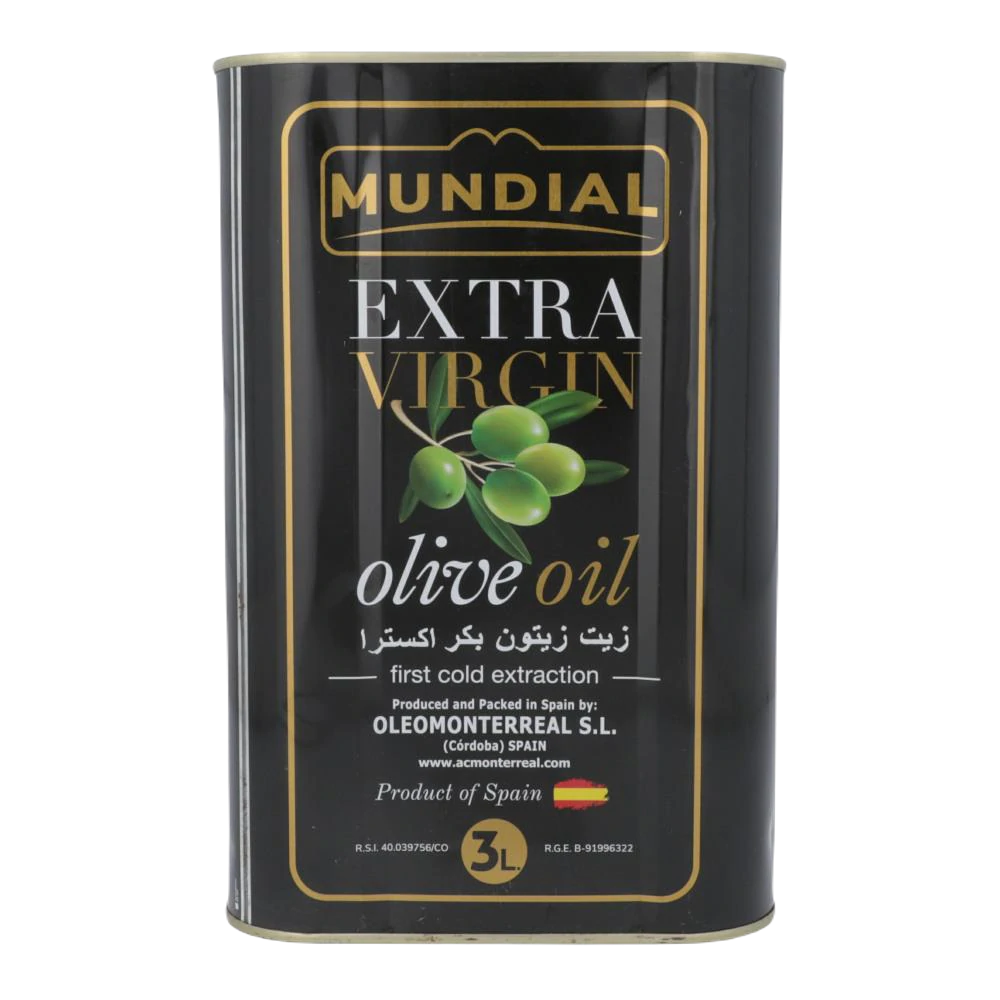 Mundial Extra Virgin Olive Oil 3 Liter Tin