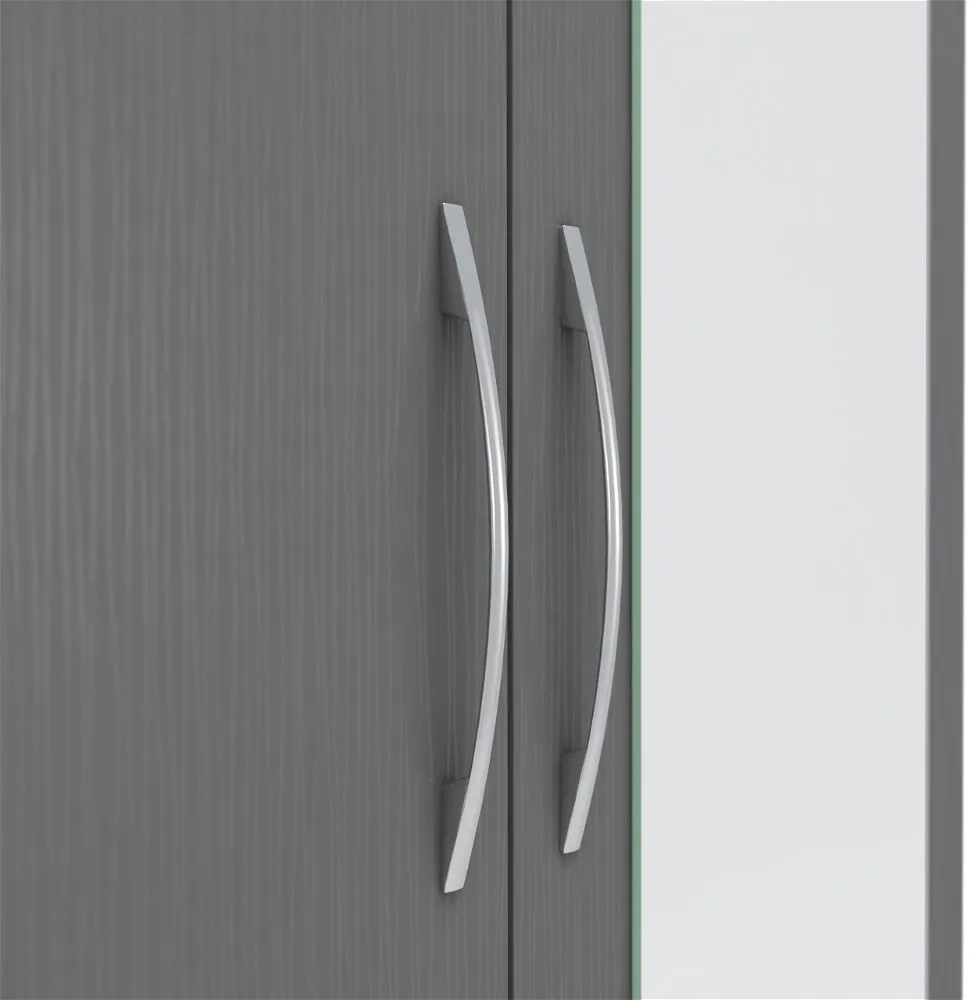 Eton 2 Door Grey MDF 3D Effect Hinged Wardrobe