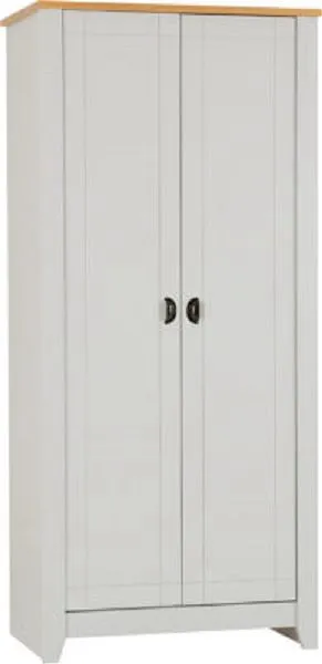 2 Door Wardrobe Grey And Oak Lacquer