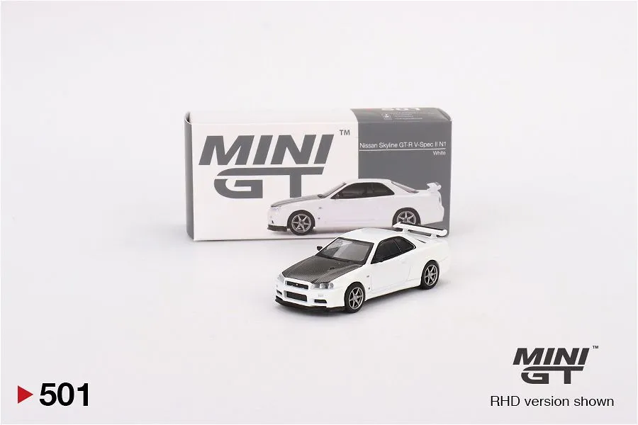 MINI GT | NISSAN SKYLINE GT-R R34 V-SPEC II N1 | WHITE