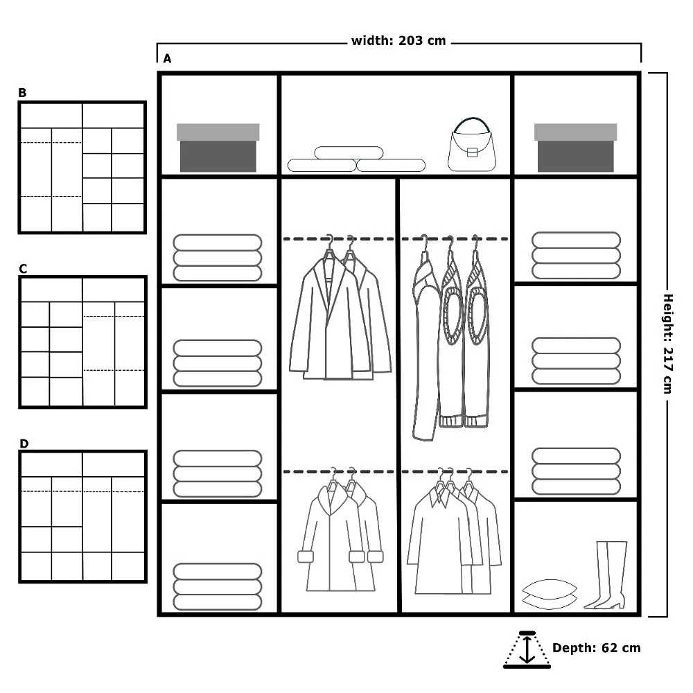 Vision II Sliding Wardrobe 250cm White