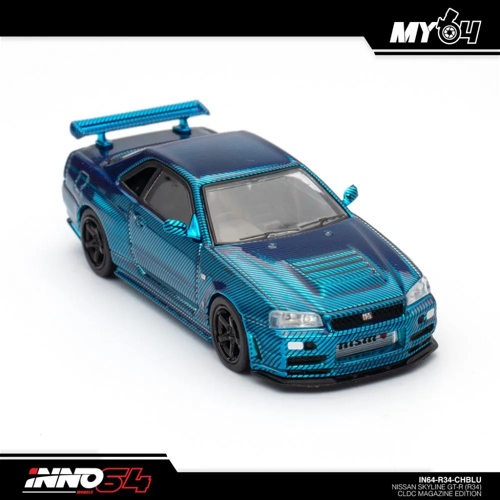 INNO64 | NISSAN SKYLINE GT-R R34 | CLDC CAR LOVERS DIECAST SPECIAL EDITION | CARBON BLUE