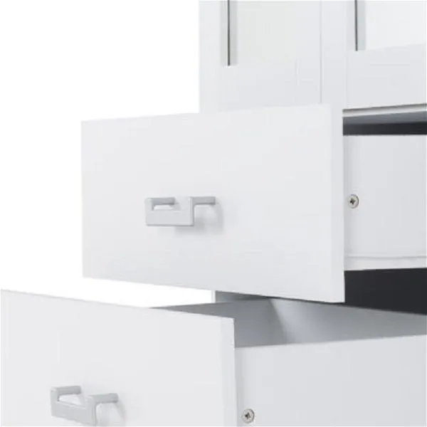 Eton 4 Door White MDF 3D Effect Hinged Wardrobe