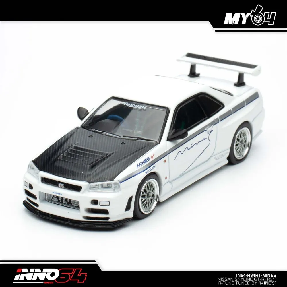 INNO64 | NISSAN SKYLINE GT-R R34 | MINE'S WITH CARBON HOOD