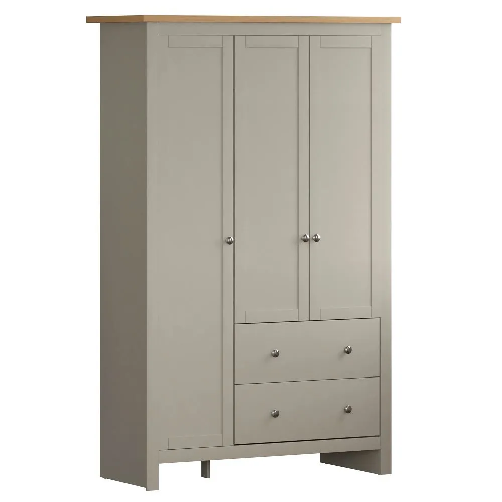 Lobo 3 Door 2 Drawer Wardrobe, Grey