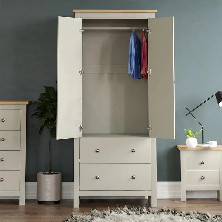 Lobo 2 Door 2 Drawer Wardrobe, Grey