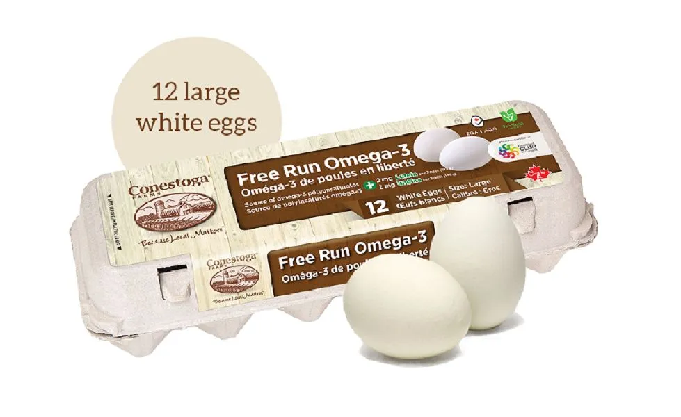 Conestoga Free Run Omega 3 Large White Egg 12/pk