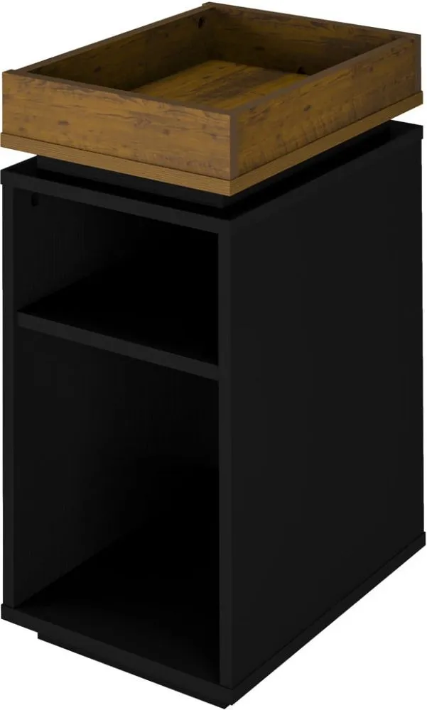 Storage Side Table Black Pine Effect