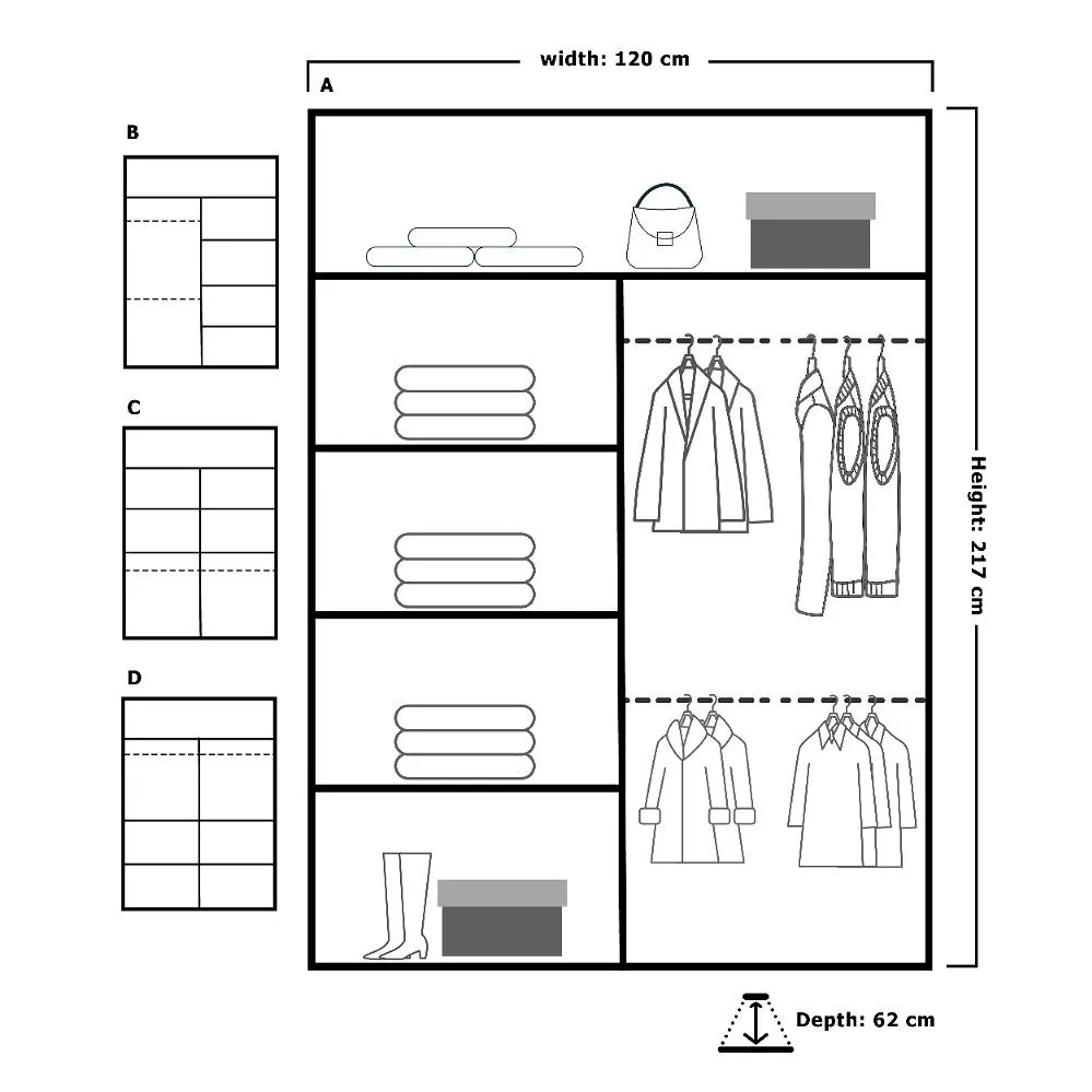 Vision II Sliding Wardrobe 250cm Grey