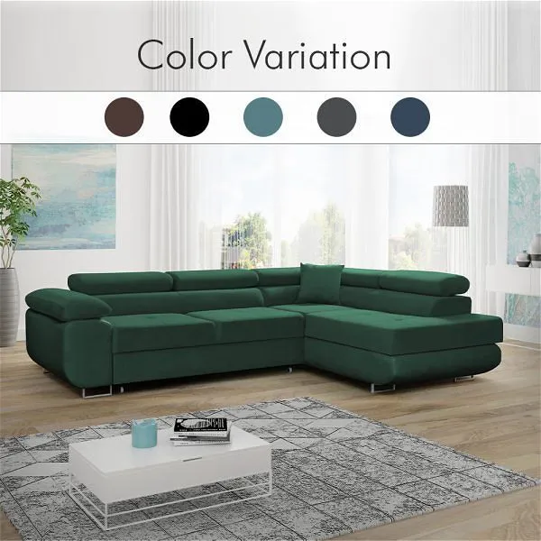 Napar Green Corner Sofa Bed