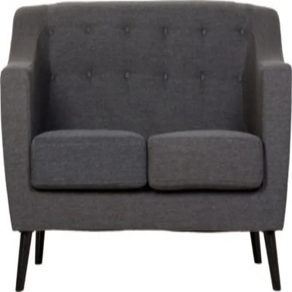 Ascot Dark Grey 2 Seater Velvet Fabric Sofa