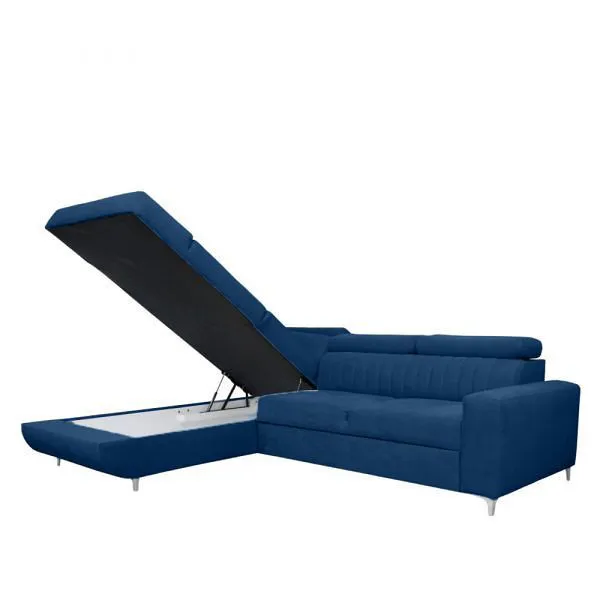 Zarate Blue L-Shaped Sofa Bed