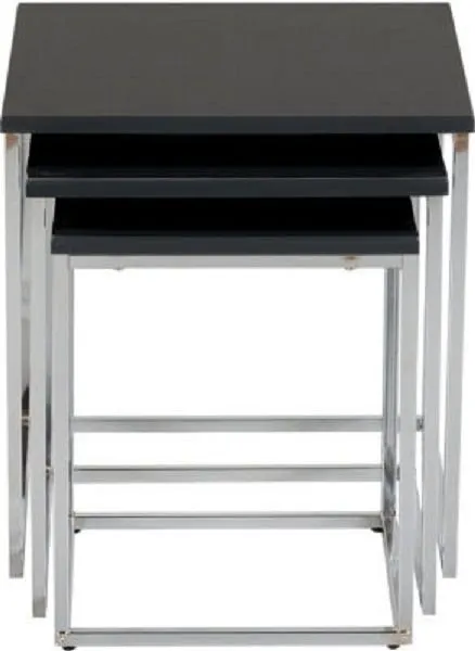 Nest Of Tables Black Gloss Chrome